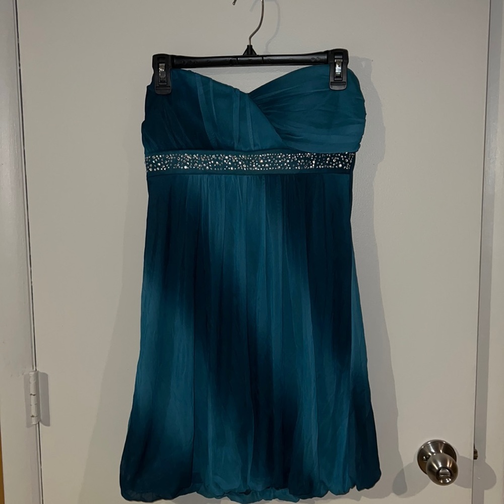 Strapless teal dress size large